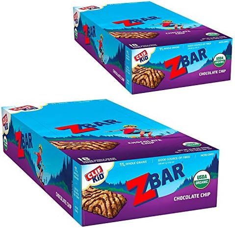 CLIF KID ZBAR - Organic Granola Bars - Chocolate Chip - Non-GMO - Organic -Lunch Box Snacks (1.27 Ounce Energy Bars, 18 Count) Clif Bar