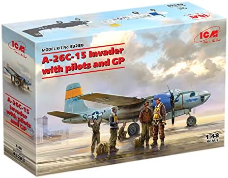 ICM 48288 - Plastic Military Plane A-26C-15 Invader with Pilots and Ground Personnel. Airplane Model - Scale 1:48 Icm