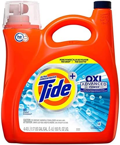 Tide Ultra Concentrate, OXI Advanced Power,Extra Stain Removel for Whites & Color Liquid Laundry Detergent - 165 oz, 89 Loads Tide