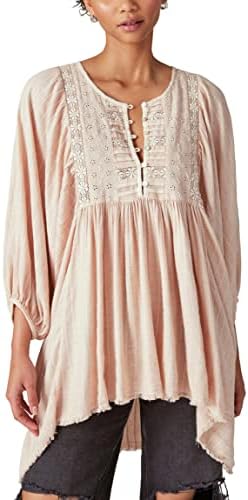 Lucky Brand Women's Lace Yoke Tunic Lucky Brand