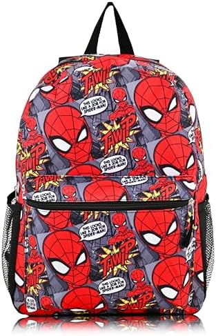 Marvel Spiderman, Iron Man, Hulk and Captain America Backpack for School - 16" Small Kids Bookbag Knapsack for Boys, Girls, Toddlers (Marvel Avengers All Over Print Backpack) Fast Forward