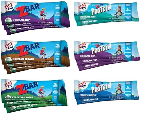 CLIF Kid Zbar and Zbar Protein - Variety Pack - Whole Grain Snack Bars - Made with Organic Oats - Non-GMO - 1.27 oz. (16 Count) Clif Kid ZBar