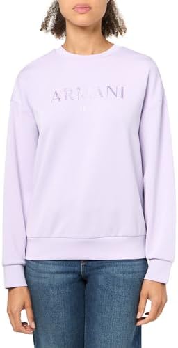 Тонкое женское худи A|X Armani Exchange с логотипом на груди из эластичной ткани скуба A｜X Armani Exchange