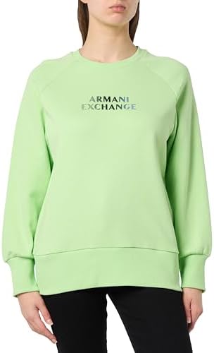 Женское худи A|X Armani Exchange из органического французского флиса с металлическим логотипом на груди A｜X Armani Exchange