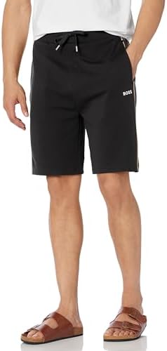 BOSS mens Embroidered Logo Cotton Blend Shorts Boss