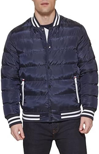 Tommy Hilfiger Men's Quilted Varsity Puffer Bomber Tommy Hilfiger