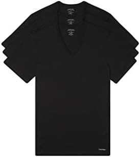 Calvin Klein Cotton Classics 3 Pack Slim Fit Short Sleeve V Neck T-Shirt NB4014 Black Calvin Klein