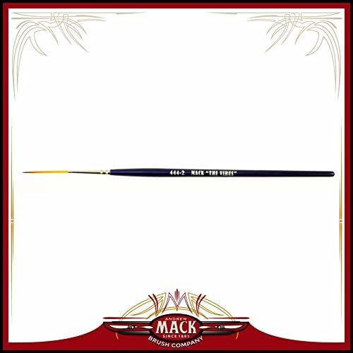 Andrew Mack The Virus Scrolling Script Pinstriping Brush Size 2 Series 444 with Specially Blended Golden Taklon, 1-3/16" Mack Brush