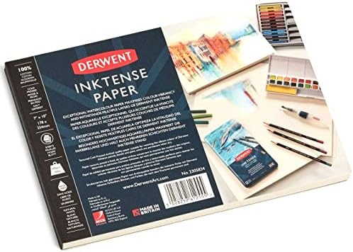 Блокнот для акварели Derwent Inktense 7 x 10 дюймов с повышенной яркостью цветов и многоуровневым нанесением Derwent