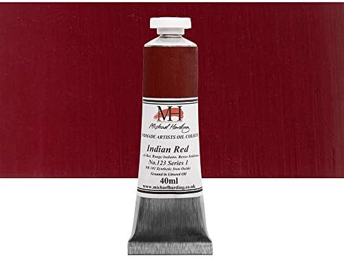 Michael Harding Artist Oil Colours, Indian Red, 40ml Tube, 12340X Michael Harding