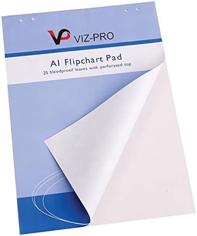 VIZ-PRO Standard Easel Pads, A1 Flipchart Paper Pad, 23 x 32 Inches, 25-Sheets/Pad VIZ-PRO