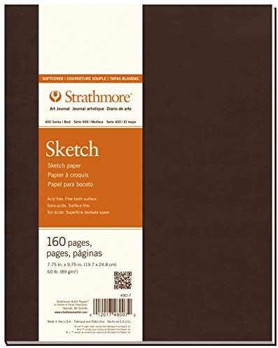 Strathmore 480-7 Softcover Art Journal, 7.75" x 9.75", White,160 Pages Strathmore