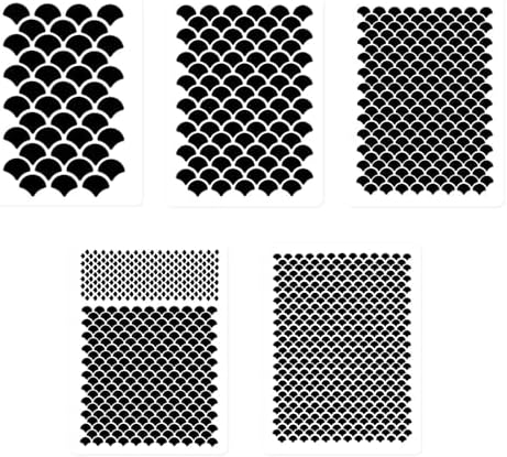 5 наборов мерцающих трафаретов для рыбий чешуи, многоразовые трафареты для искусства и макияжа, 6 различных размеров Gosknor