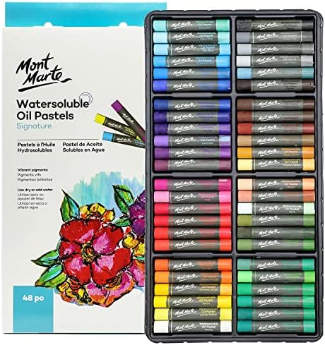 Mont Marte Oil Pastels Set - 36 Pieces - Soft Oil Chalks - Intense Colours, High Pigmentation - Ideal for Painting and Drawing Mont Marte