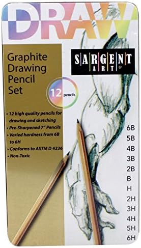 Sargent Art 22-7283 12 Piece Graphite Drawing Pencil Set in Tin Case Sargent Art