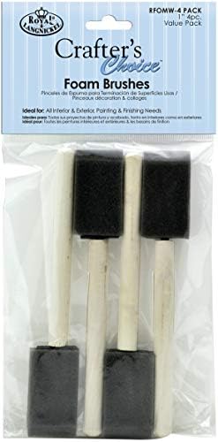 Royal & Langnickel Bulk Buy Royal Brush Foam Brush Set 1 inch Width 4 Pack RFOMW-4P (6-Pack) Royal & Langnickel