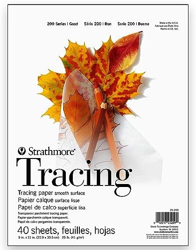 Strathmore 200 Series Tracing Paper, Tape Bound Pad, 9x12 inches, 40 Sheets (25lb/41g) - Artist Paper for Adults and Students Strathmore