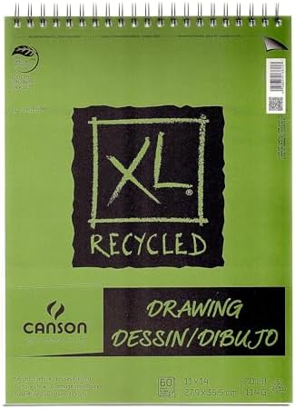 Canson XL Series Recycled Drawing Paper Pad, Top Wire Bound, 70 Pound, 11 x 14 Inch, 60 Sheets Canson