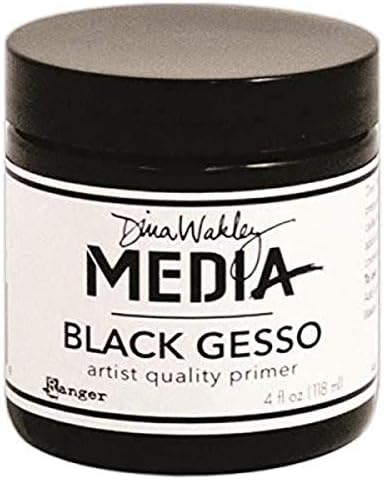 Ranger Dina Wakley Media Gesso 4oz Jar, Black Ranger