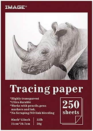 Vellum Paper, IMAGE A3 size16.53*11.7 Inches 250 Sheets Translucent Vellum Paper, Tracing Paper for Sketching, Drawing and Animation Image