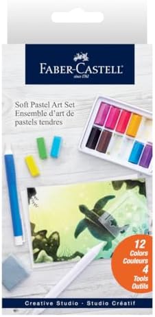 Faber-Castell Soft Pastels Art Set - Art Projects for Adults, Arts and Crafts for Beginners, 12 Soft Pastels and Art Supplies Faber-Castell