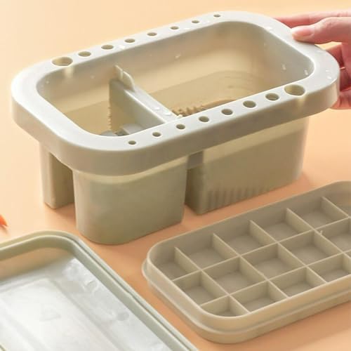 Bibabala Oil Paint Brush Cleaner with Paint Palette Tray, Paint Cups with Lids, Paint Brush Holder, Multifunction Painting Brush Basin Holder and Organizer for Painting Brush Cleaning(Grey) Bibabala