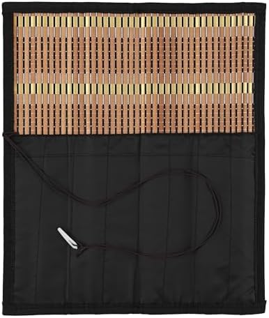 Creative Mark Paint Brush Roll Up Case - Bamboo Brush Mat with Tie Closure, 8 Large Pockets for Short and Long Handle Brushes, Breathable Design for Artists, Teachers, Students Creative Mark