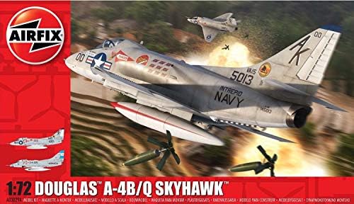 Airfix Douglas A-4B/Q Skyhawk 1:72 Vietnam War Military Aviation Plastic Model Kit A03029A, Unpainted Airfix