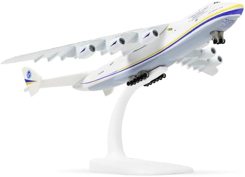 Antonov AN-225 Mriya 1:200 Scale Model Aircraft Kit 17.3 inch Ukraine Painted Metal Die-cast Transport Aircraft Model with Display Stand Adult Airplane Model Kits Gift Nuotie