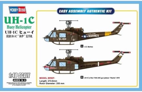 Hobby Boss Easy Assembly UH-1C Huey Airplane Model Building Kit Hobby Boss