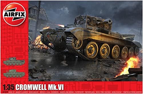 Airfix Model Tank - A1374 Cruiser Mk.VIII A27M Cromwell Mk.VI, Plastic Model Kits for Adults & Kids, 1:35 Scale, Skill Level 3, WW2 Theme Military Models, World War 2 Tanks Airfix