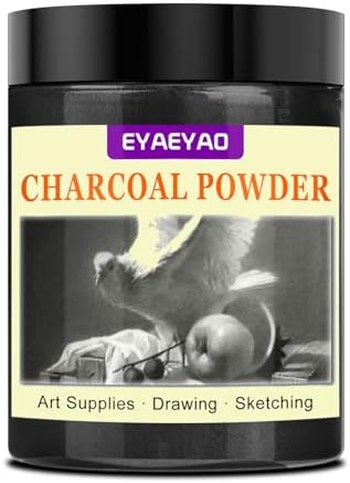 Premium Charcoal Powder for Drawing and Art, Drawing Charcoal for for Drawing, Sketching, Shading, Blending, Charcoal Powder for Beginners & Pro Artists - 4 Ounces Eyaeyao