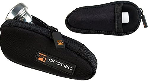 Protec Trumpet/Small Brass Single Neoprene Mouthpiece Pouch with Zipper Closure - Black, Model N203 Protec