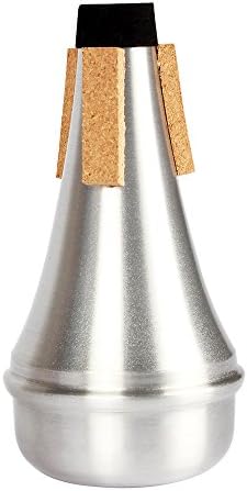 Trumpet Mute Cork Strips Aluminum Alloy Practice Cup Trumpet Cornet Straight Mute Practicing Musical Instrument Accessories Alomejor