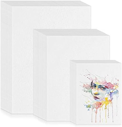 100 Sheets 3 Sizes Watercolor Paper Bulk Painting White Cold Press Paper Water Color Paper for Artists Kids Watercolorists Students Child Art Drawing Beginning, 4 x 6 Inch, 5 x 7 Inch, 9 x 12 Inch Sabary