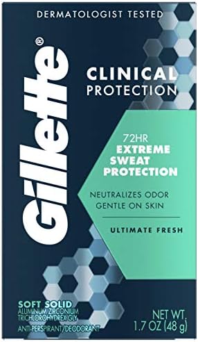 Gillette Clinical Anti-Perspirant Deodorant, Ultimate Fresh Advanced Solid 1.70 oz (Pack of 12) Gillette