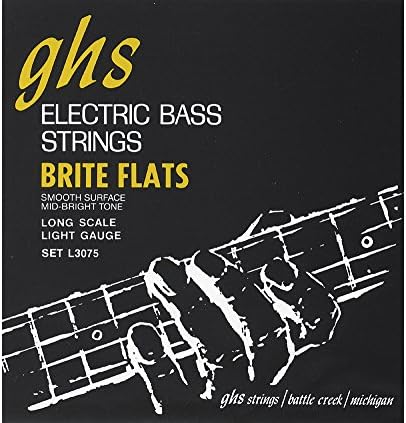 GHS Strings Brite Flats Bass Guitar Strings (L3075), Light, 45-98 GHS Strings