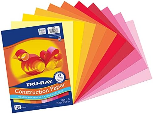 Tru-Ray Construction Paper, Cool Assorted, 9" x 12", 150 Sheets Tru-Ray