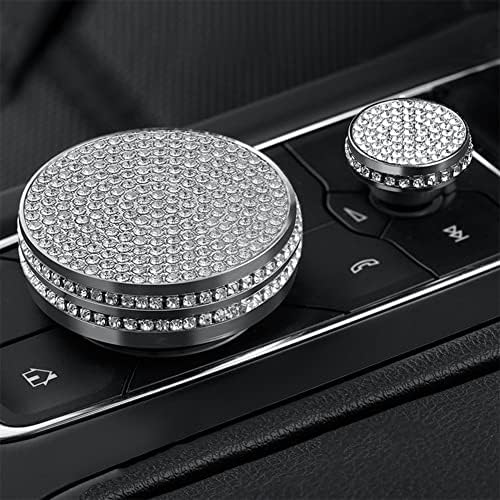 2Pcs Bling Central Control Volume Knob Multimedia Volume Knobs Caps Button Trim Compatible with Cadillac CT5 CT4 Interior Accessory Sticker Yboueo