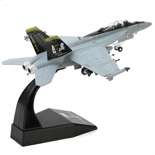 NUOTIE 1/100 F/A-18F Ultimate Hornet Diecast Alloy Aircraft Model F18F Fighter Jet Simulation Model Kit Military Aircraft Model with Bracket for Collection and Gift Nuotie