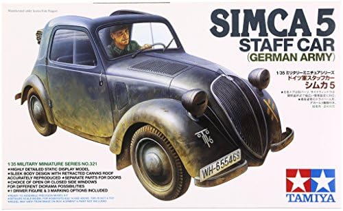 Сборная модель Tamiya Simca 5 легковой машины, масштаб 1/35, с детализированным шасси и интерьером Tamiya