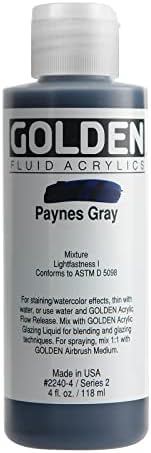 4 Oz Fluid Acrylic Color Paint Color: Payne Gray GOLDEN