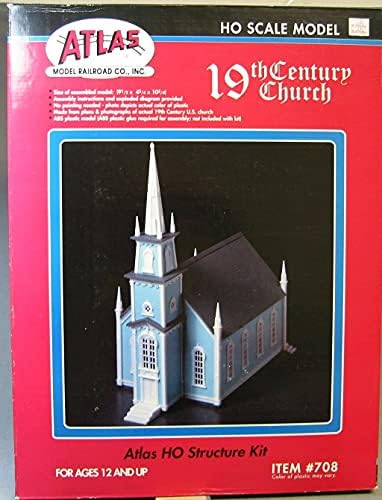 Atlas HO Scale Model Railroad Building Kit 19th Century American Church Atlas