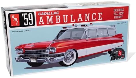 AMT 1959 Cadillac Ambulance w/Gurney 1:25 Scale Model Kit Amt