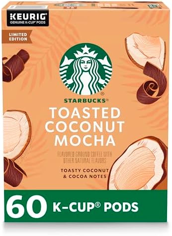 Starbucks K-Cup Coffee Pods, Starbucks Blonde Roast Coffee With 2X Caffeine Veranda Blend For Keurig Coffee Makers, 100% Arabica, 6 Boxes (60 Pods Total) Starbucks