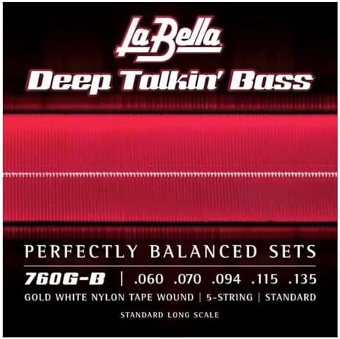 La Bella 750G-B Deep Talkin' Gold White Nylon Tape Wound Light Bass Guitar String La Bella