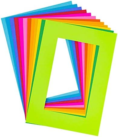 Hygloss Products Bright Specialty Frames Cardstock Paper Frame-Small- 4.75 x 6.75 Inches- Center Size of 2.75 x 4.75 Inches - (10-12 Colors)- 12 Count Hygloss