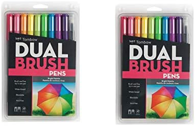 Tombow TOM56185 - Dual Brush Art Pen 10-piece Set - Bright Colors Tombow