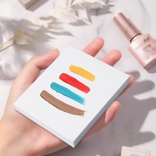 50 Sheets Disposable Nail Art Palette Papers, Double Side Gel Nail Polish Palette Paper, Portable Waterproof Nail Art Drawing Makeup Palette Nail Polish Color Mixing.2.9x2.9 Inch Qianshan