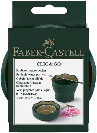 Faber-Castell Clic & Go Artist Water Cup - Dark Green, 1 Count (Pack of 1) Faber-Castell